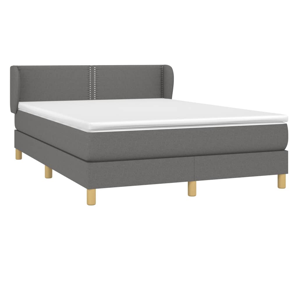 Boxspring met matras stof donkergrijs 140x200 cm is nu te koop bij PeponiXL, paradijselijk wonen!