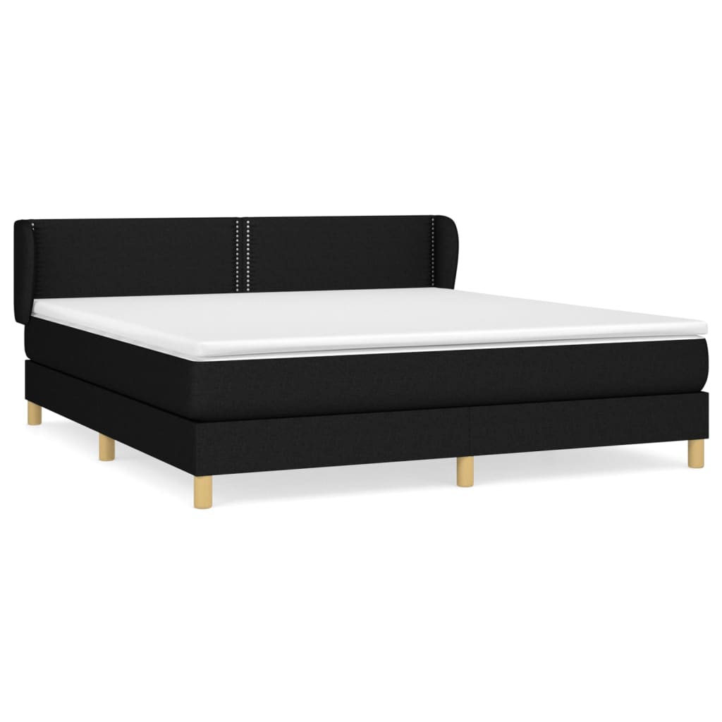 Boxspring met matras stof zwart 160x200 cm is nu te koop bij PeponiXL, paradijselijk wonen!