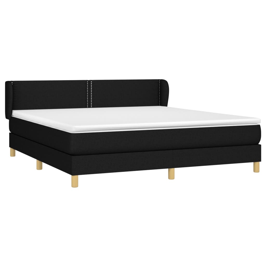 Boxspring met matras stof zwart 160x200 cm is nu te koop bij PeponiXL, paradijselijk wonen!