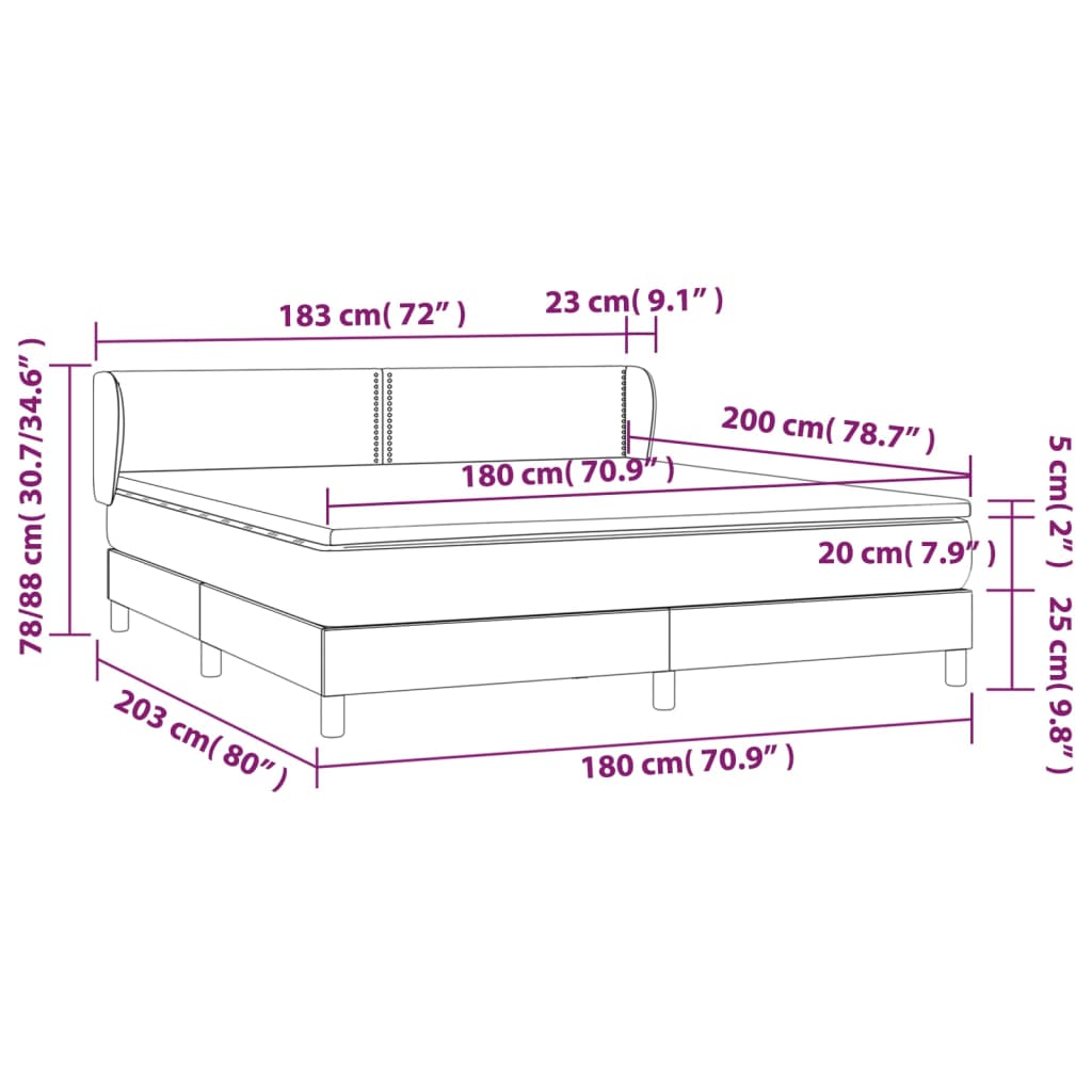 Boxspring met matras stof donkergrijs 180x200 cm is nu te koop bij PeponiXL, paradijselijk wonen!