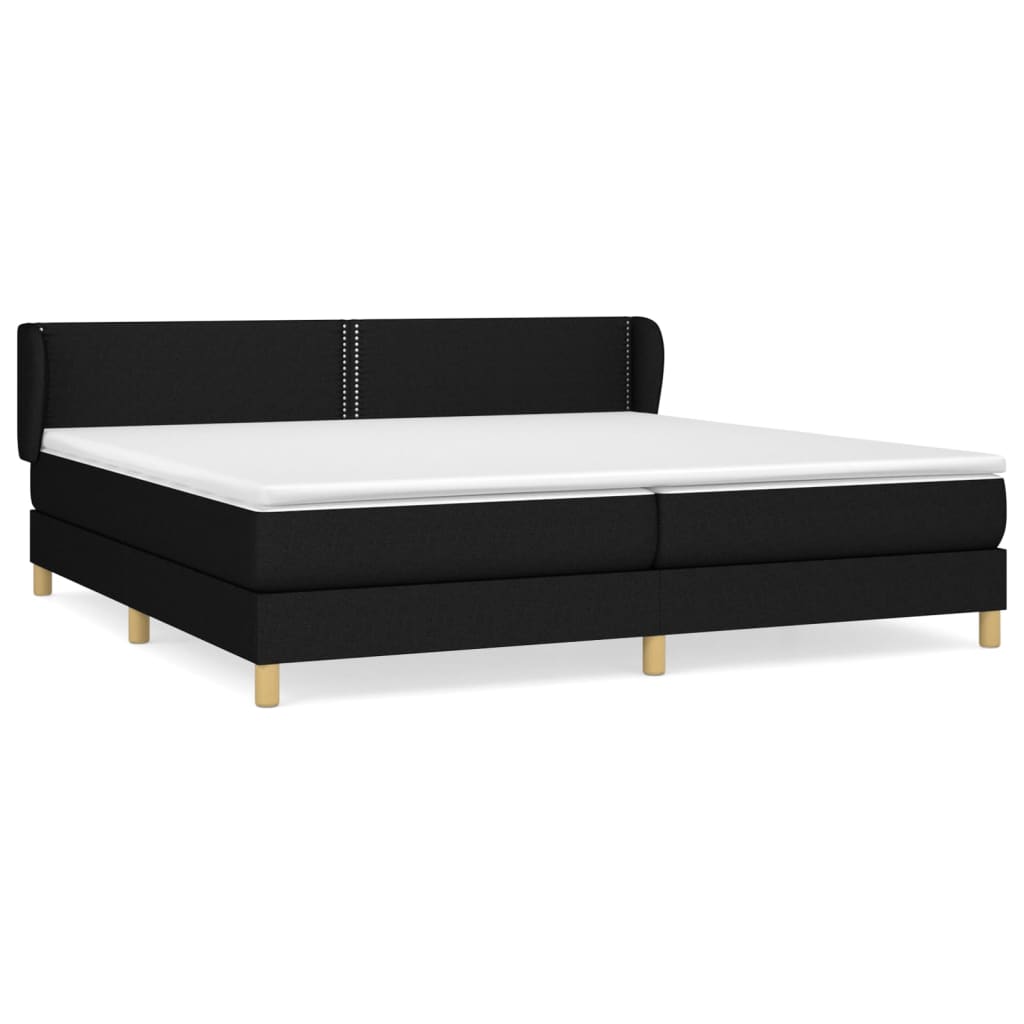 Boxspring met matras stof zwart 200x200 cm is nu te koop bij PeponiXL, paradijselijk wonen!