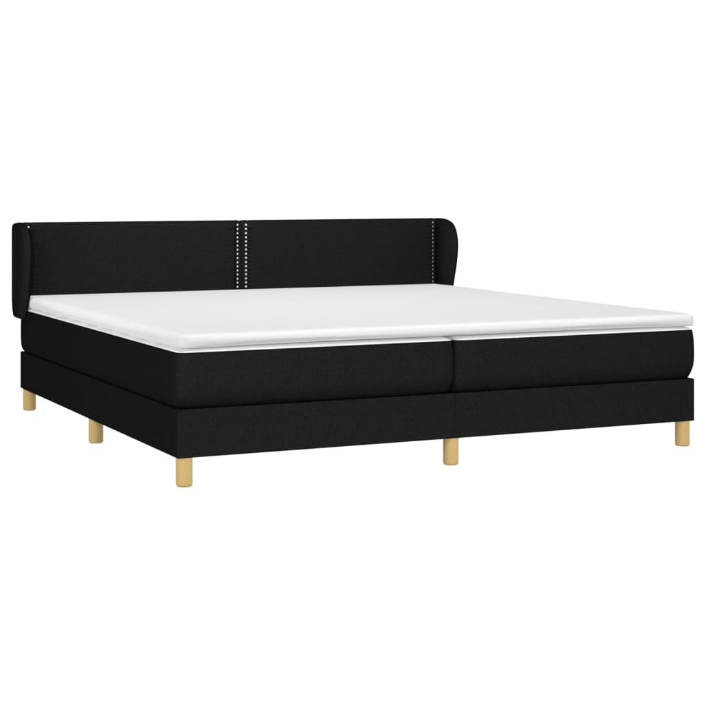 Boxspring met matras stof zwart 200x200 cm is nu te koop bij PeponiXL, paradijselijk wonen!