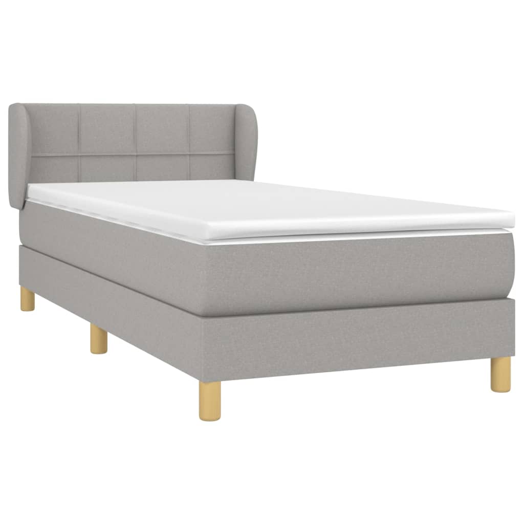 Boxspring met matras stof lichtgrijs 80x200 cm is nu te koop bij PeponiXL, paradijselijk wonen!