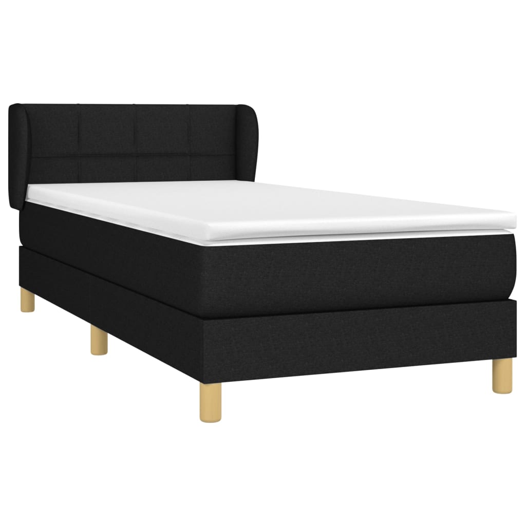 Boxspring met matras stof zwart 80x200 cm is nu te koop bij PeponiXL, paradijselijk wonen!