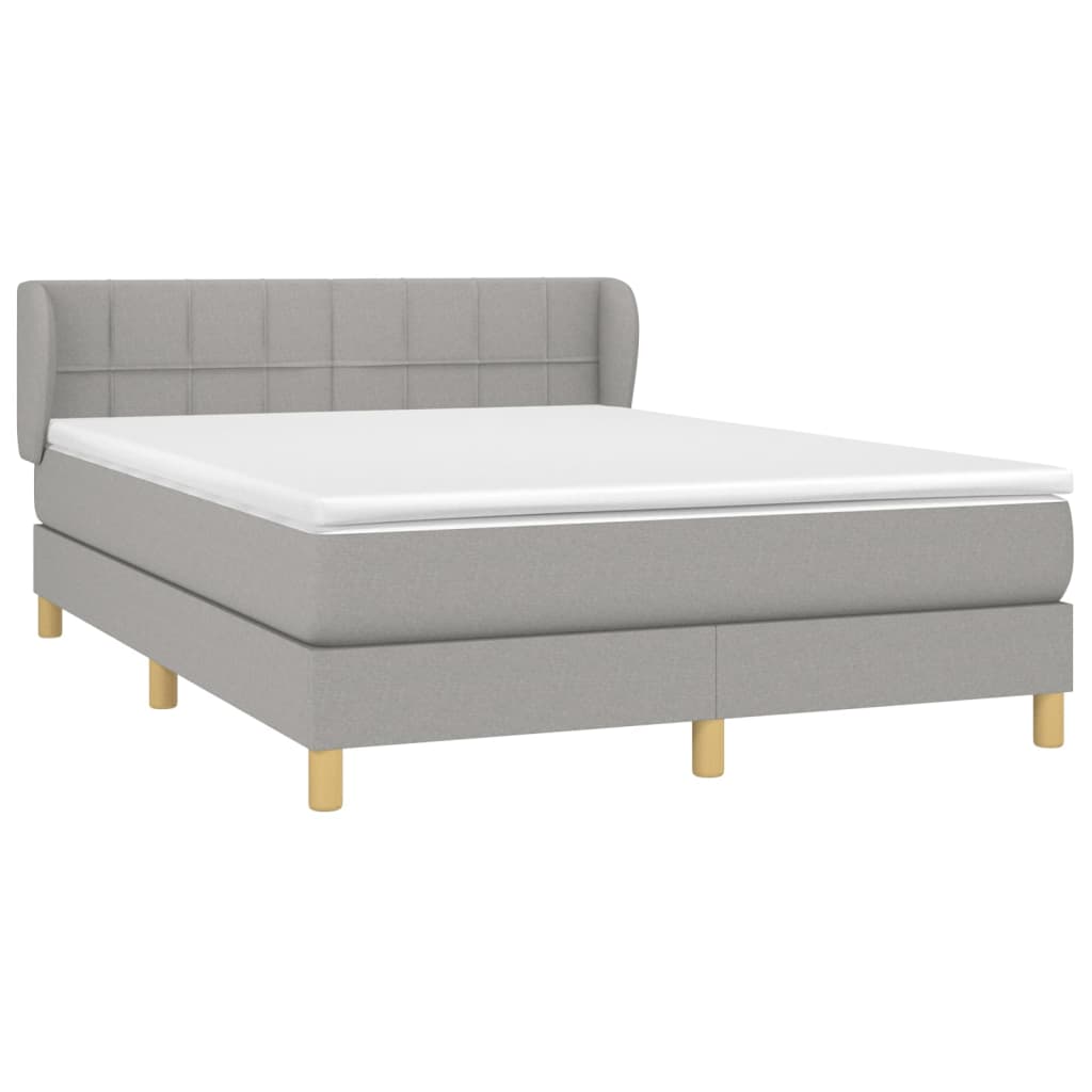 Boxspring met matras stof lichtgrijs 140x200 cm is nu te koop bij PeponiXL, paradijselijk wonen!