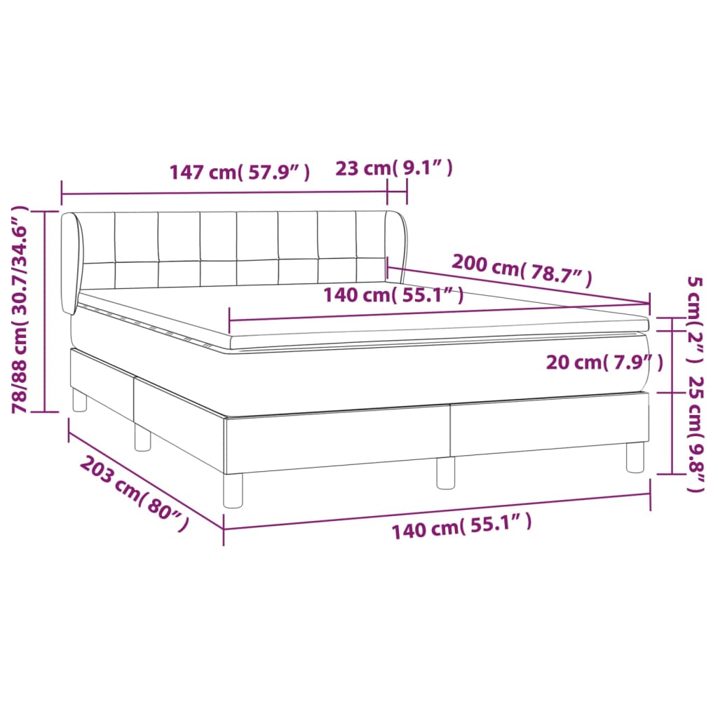 Boxspring met matras stof lichtgrijs 140x200 cm is nu te koop bij PeponiXL, paradijselijk wonen!