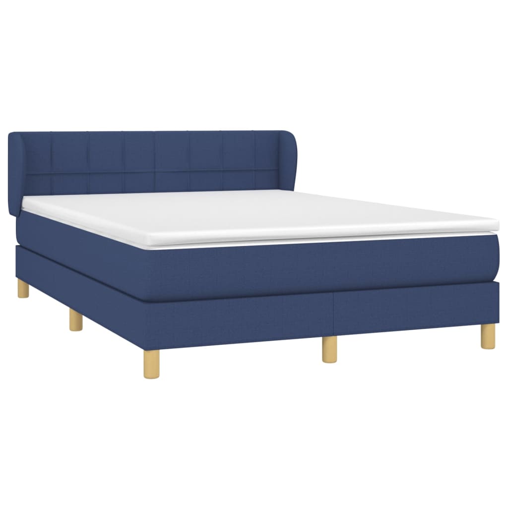 Boxspring met matras stof blauw 140x200 cm is nu te koop bij PeponiXL, paradijselijk wonen!