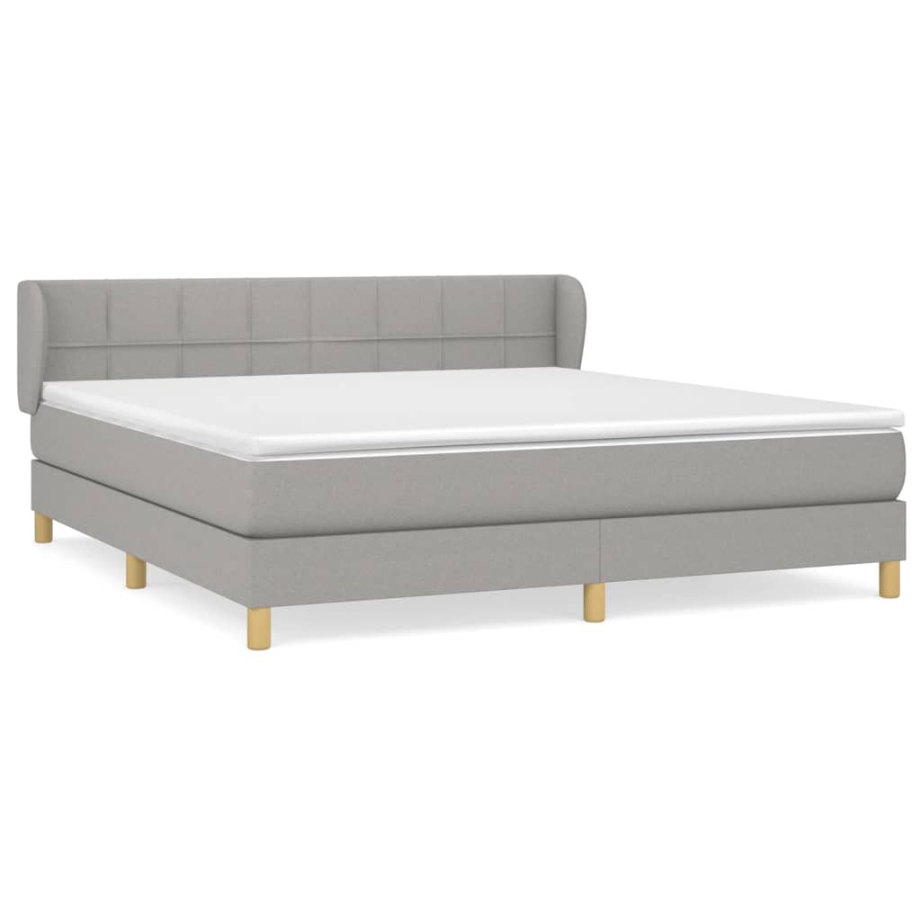 Boxspring met matras stof lichtgrijs 160x200 cm is nu te koop bij PeponiXL, paradijselijk wonen!