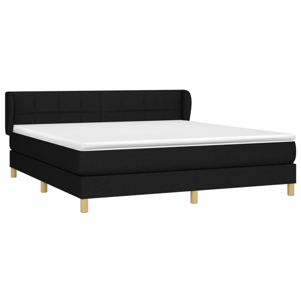 Boxspring met matras stof zwart 160x200 cm is nu te koop bij PeponiXL, paradijselijk wonen!