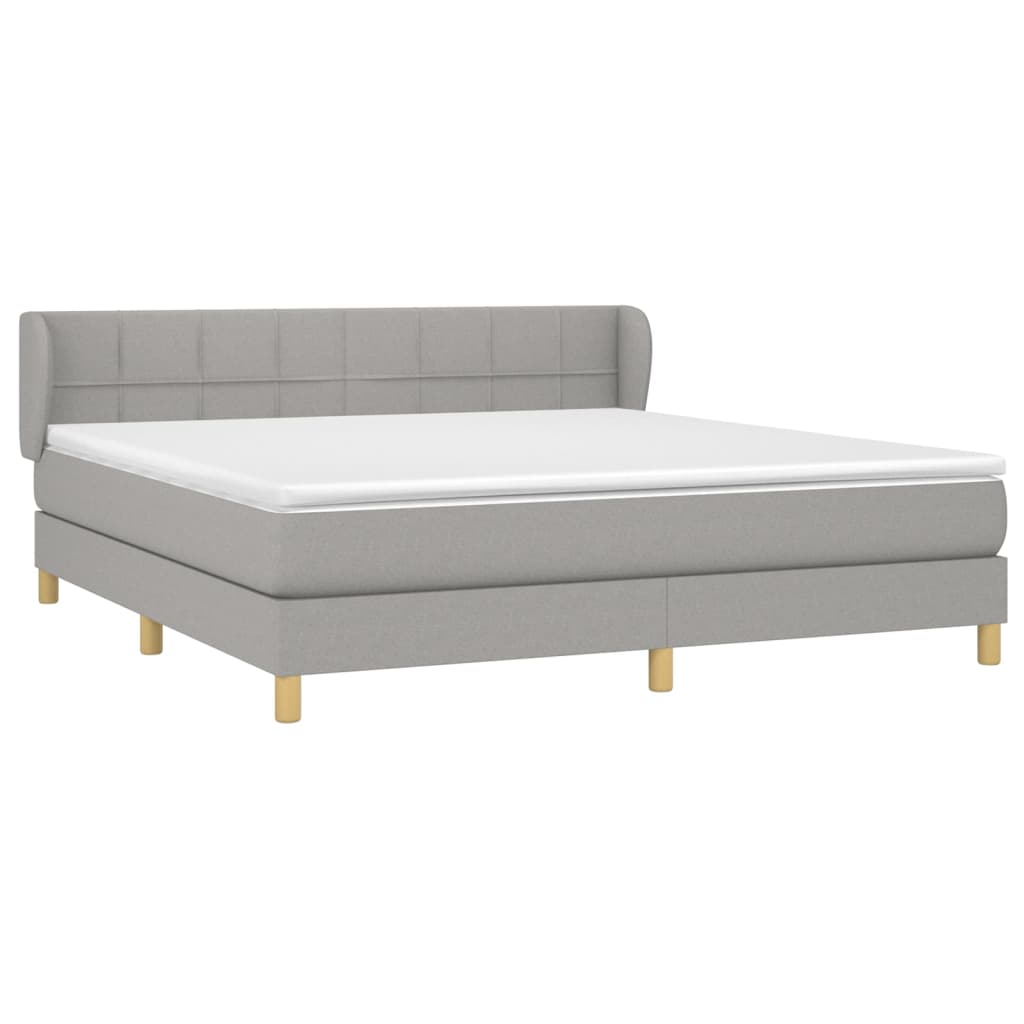 Boxspring met matras stof lichtgrijs 180x200 cm is nu te koop bij PeponiXL, paradijselijk wonen!