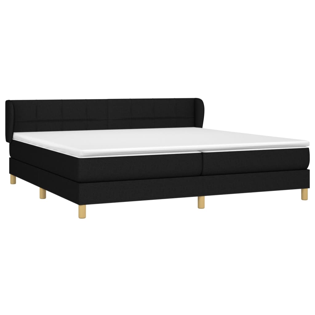 Boxspring met matras stof zwart 200x200 cm is nu te koop bij PeponiXL, paradijselijk wonen!