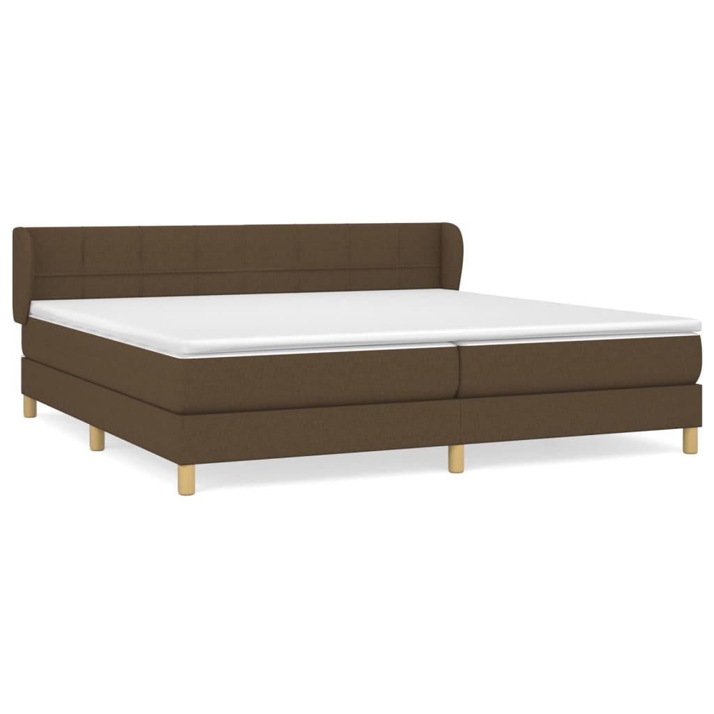 Boxspring met matras stof donkerbruin 200x200 cm is nu te koop bij PeponiXL, paradijselijk wonen!