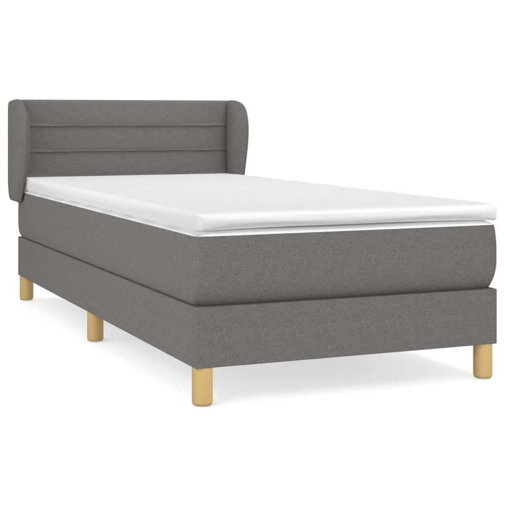 Boxspring met matras stof donkergrijs 90x190 cm is nu te koop bij PeponiXL, paradijselijk wonen!