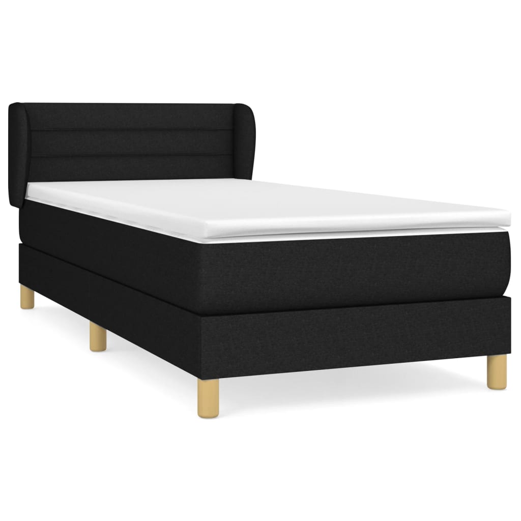 Boxspring met matras stof zwart 90x200 cm is nu te koop bij PeponiXL, paradijselijk wonen!