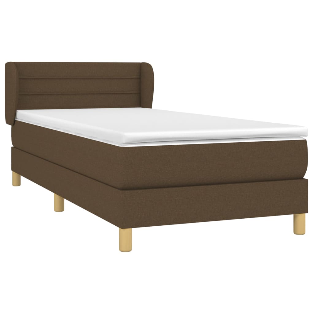 Boxspring met matras stof donkerbruin 90x200 cm is nu te koop bij PeponiXL, paradijselijk wonen!