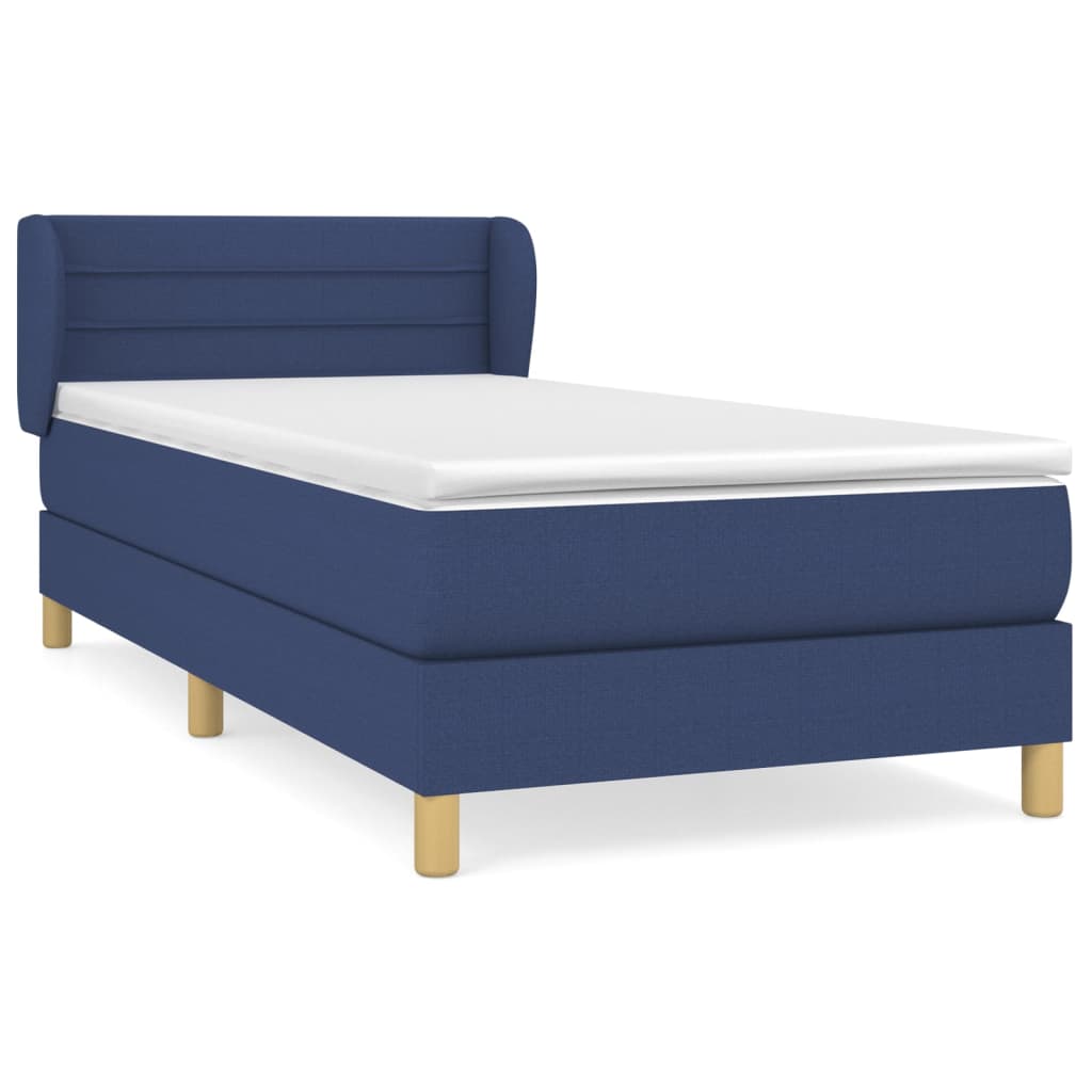 Boxspring met matras stof blauw 90x200 cm is nu te koop bij PeponiXL, paradijselijk wonen!