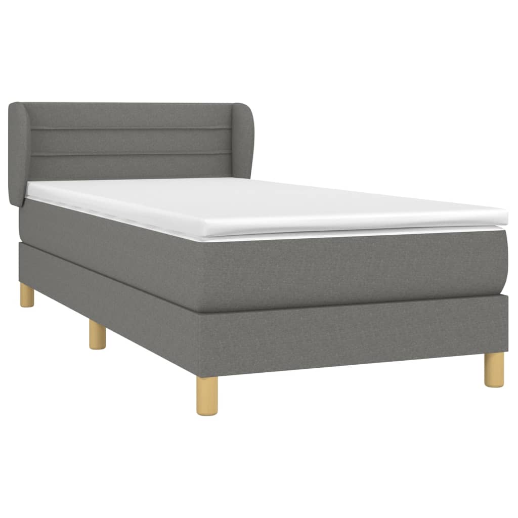 Boxspring met matras stof donkergrijs 100x200 cm is nu te koop bij PeponiXL, paradijselijk wonen!