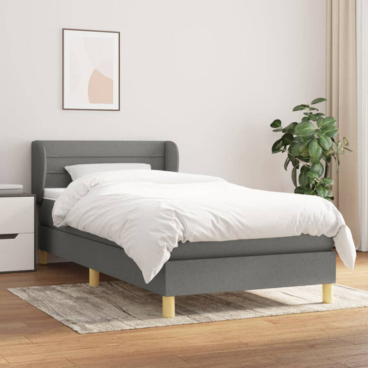 Boxspring met matras stof donkergrijs 100x200 cm is nu te koop bij PeponiXL, paradijselijk wonen!