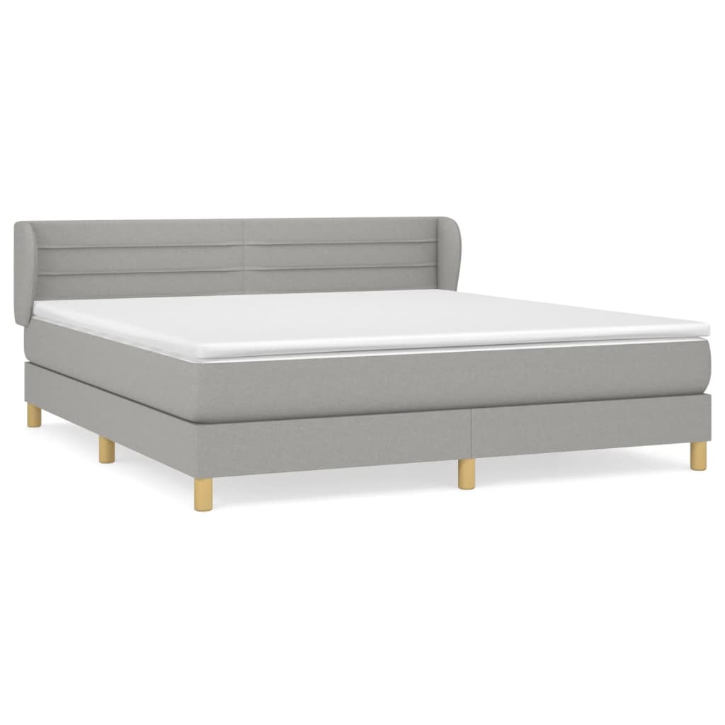 Boxspring met matras stof lichtgrijs 160x200 cm is nu te koop bij PeponiXL, paradijselijk wonen!