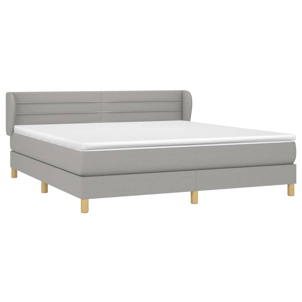 Boxspring met matras stof lichtgrijs 160x200 cm is nu te koop bij PeponiXL, paradijselijk wonen!