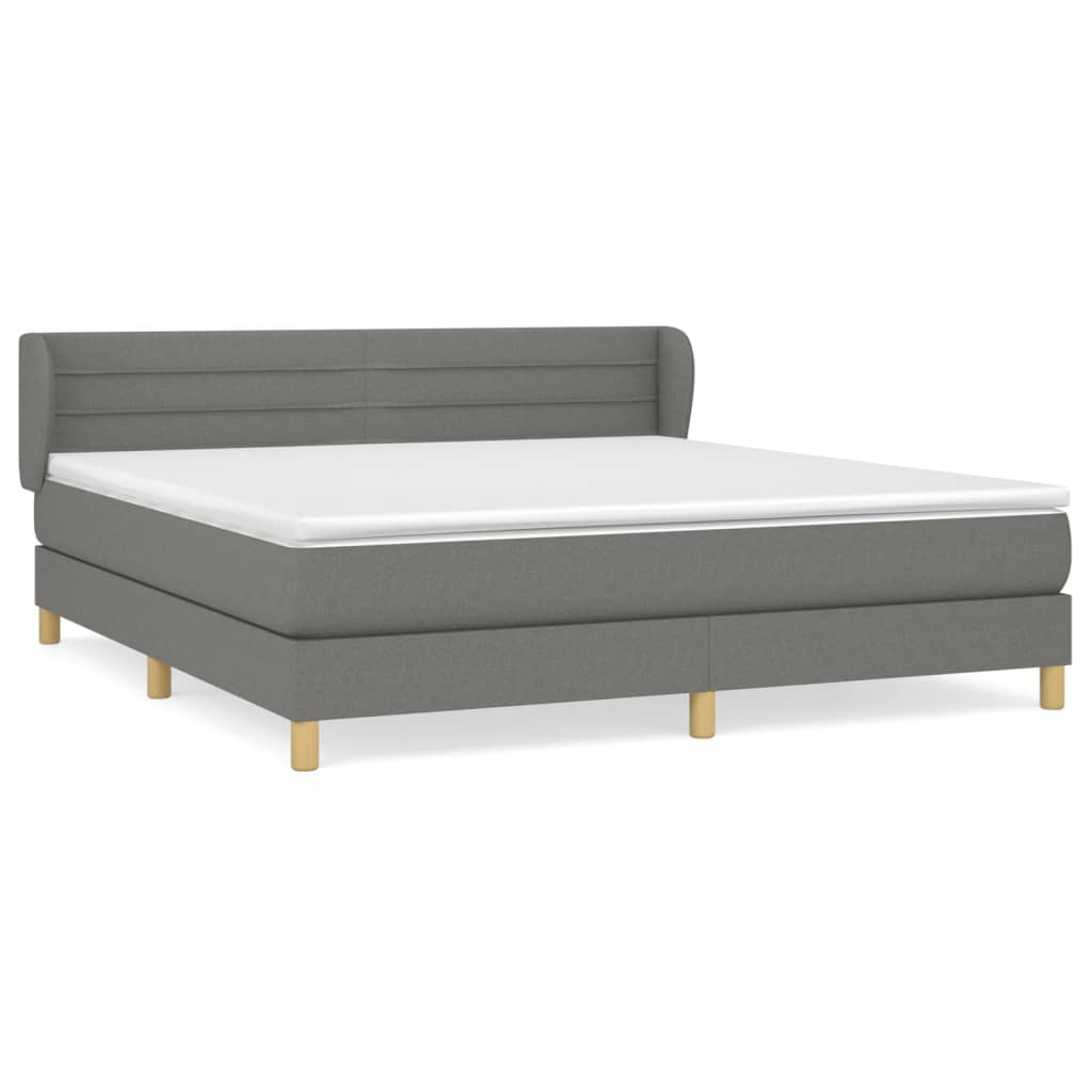 Boxspring met matras stof donkergrijs 160x200 cm is nu te koop bij PeponiXL, paradijselijk wonen!