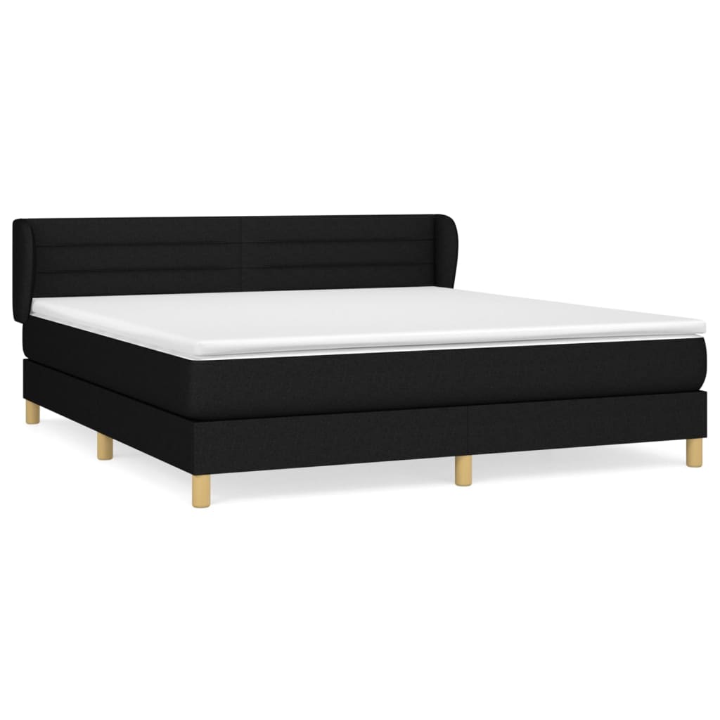 Boxspring met matras stof zwart 160x200 cm is nu te koop bij PeponiXL, paradijselijk wonen!