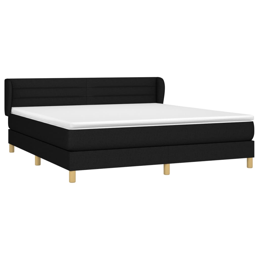 Boxspring met matras stof zwart 160x200 cm is nu te koop bij PeponiXL, paradijselijk wonen!