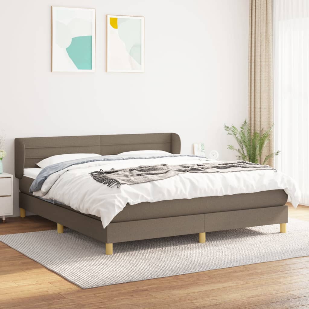 Boxspring met matras stof taupe 180x200 cm is nu te koop bij PeponiXL, paradijselijk wonen!
