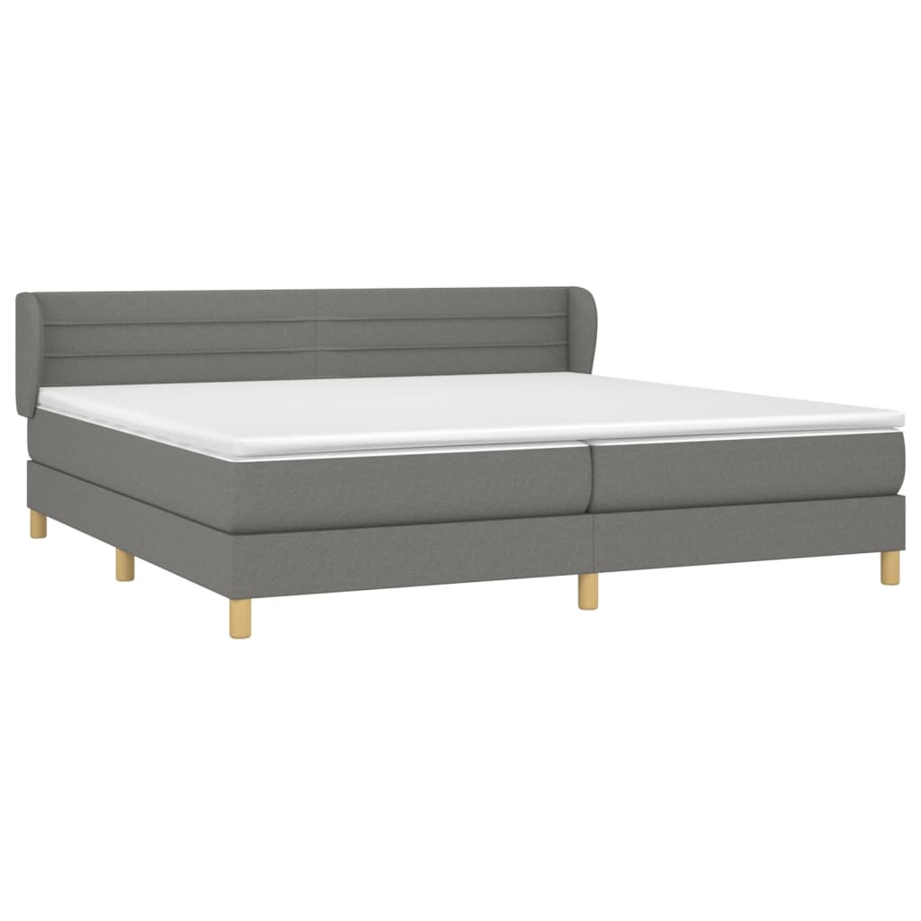 Boxspring met matras stof donkergrijs 200x200 cm is nu te koop bij PeponiXL, paradijselijk wonen!