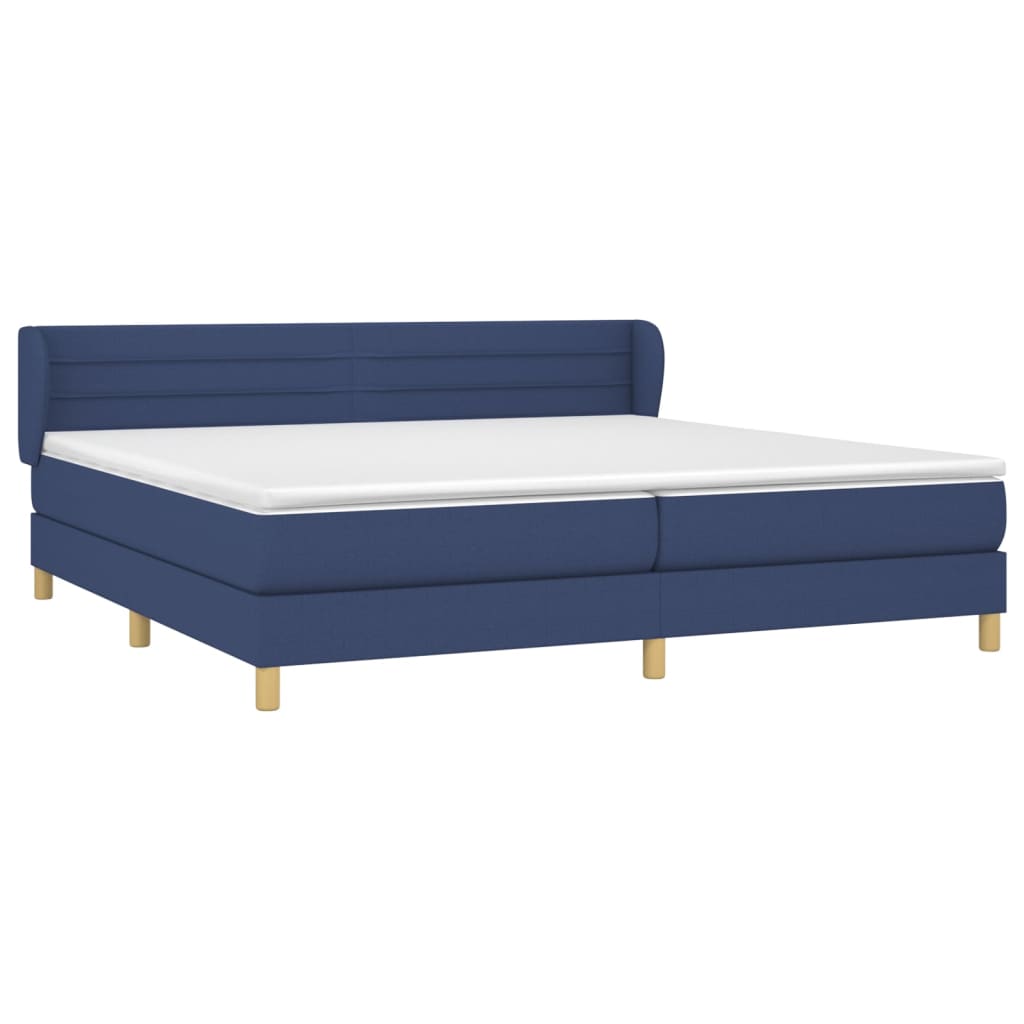 Boxspring met matras stof blauw 200x200 cm is nu te koop bij PeponiXL, paradijselijk wonen!
