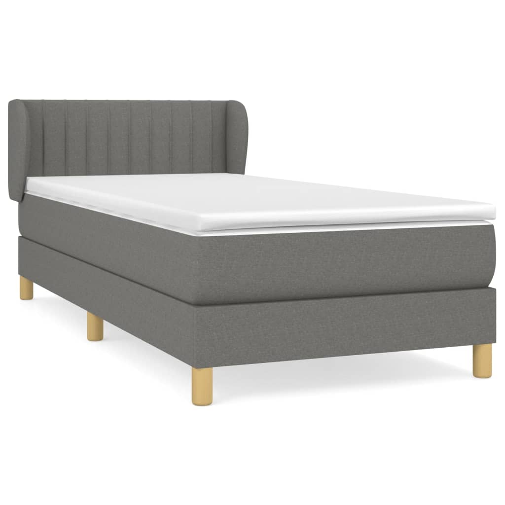 Boxspring met matras stof donkergrijs 90x190 cm is nu te koop bij PeponiXL, paradijselijk wonen!