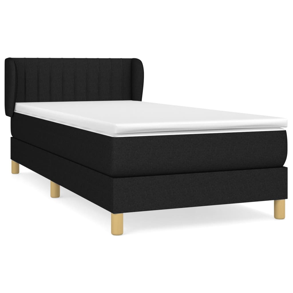Boxspring met matras stof zwart 90x200 cm is nu te koop bij PeponiXL, paradijselijk wonen!