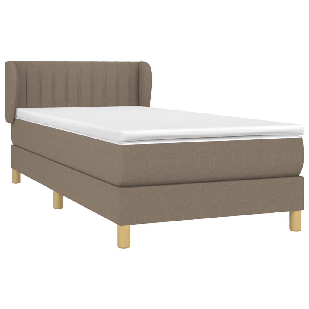 Boxspring met matras stof taupe 90x200 cm is nu te koop bij PeponiXL, paradijselijk wonen!