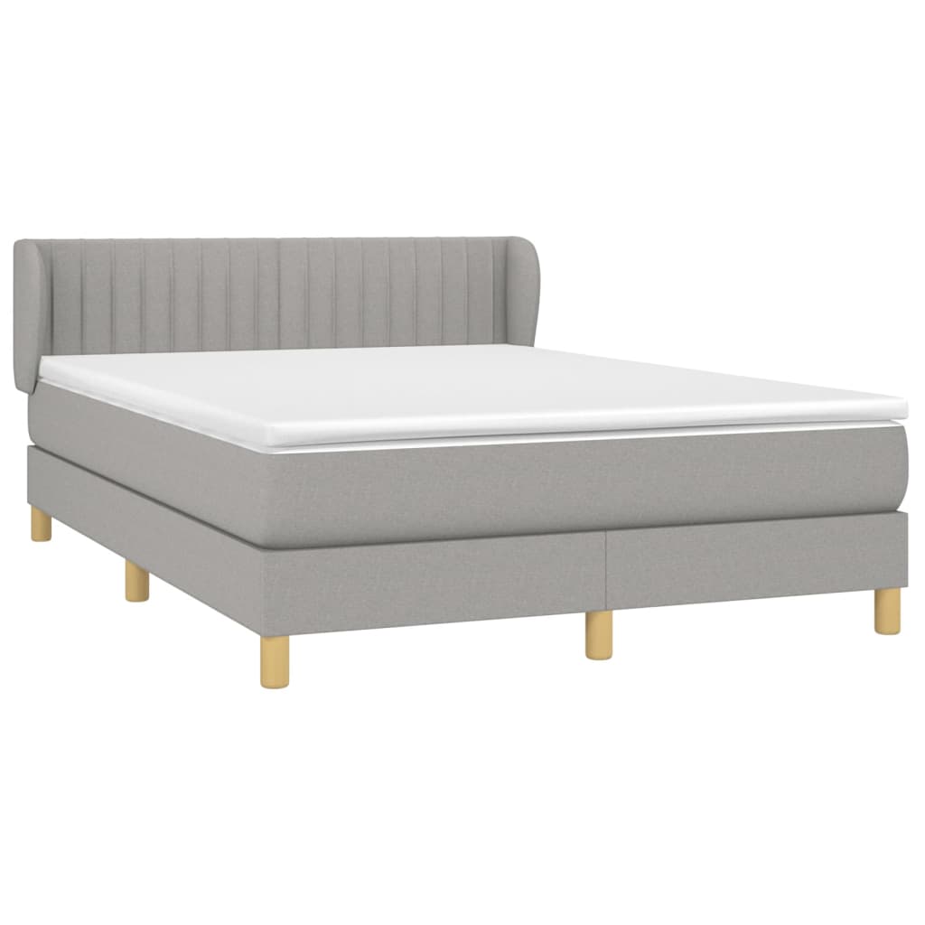 Boxspring met matras stof lichtgrijs 140x190 cm is nu te koop bij PeponiXL, paradijselijk wonen!