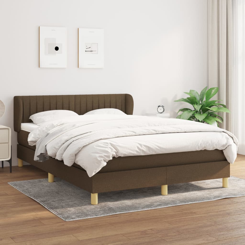 Boxspring met matras stof donkerbruin 140x200 cm is nu te koop bij PeponiXL, paradijselijk wonen!
