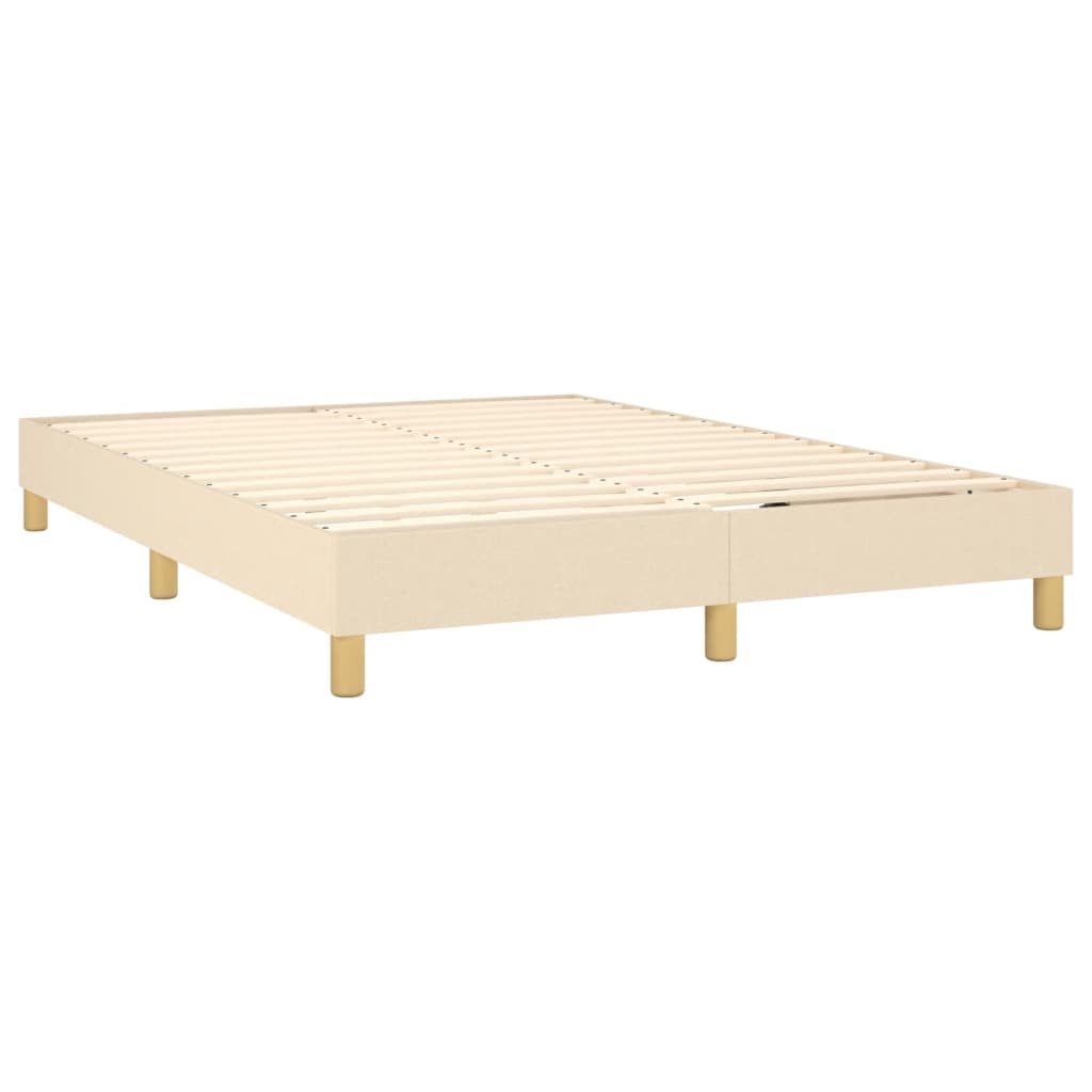 Boxspring met matras stof crèmekleurig 140x200 cm is nu te koop bij PeponiXL, paradijselijk wonen!