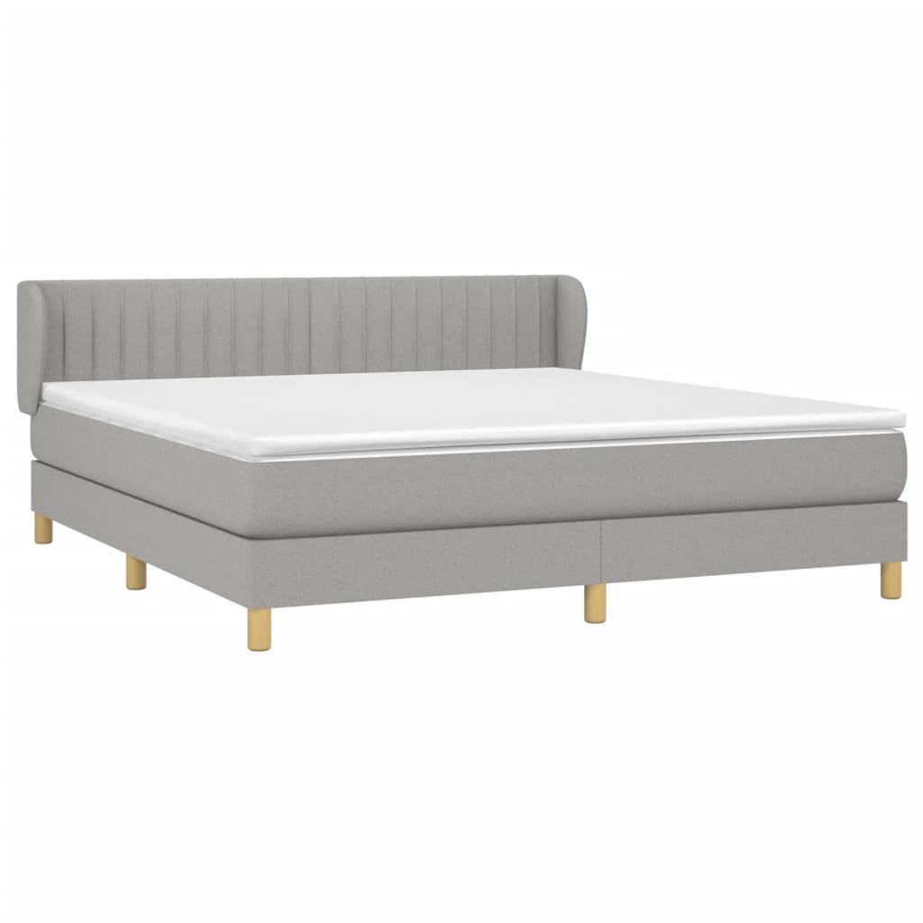 Boxspring met matras stof lichtgrijs 160x200 cm is nu te koop bij PeponiXL, paradijselijk wonen!