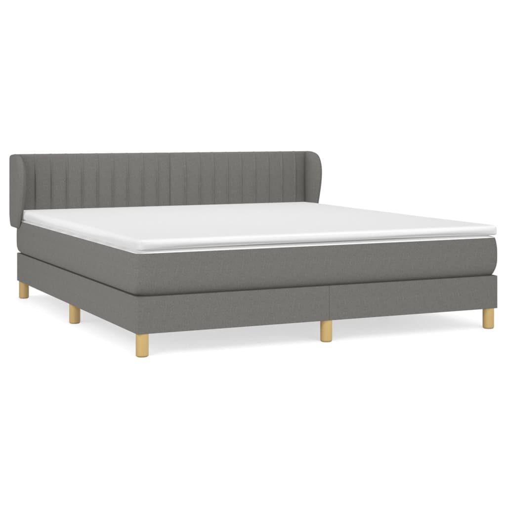 Boxspring met matras stof donkergrijs 180x200 cm is nu te koop bij PeponiXL, paradijselijk wonen!