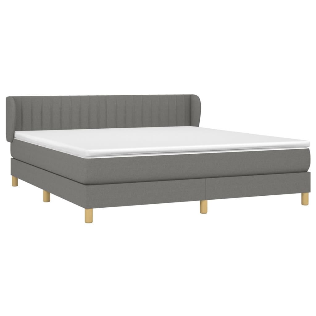 Boxspring met matras stof donkergrijs 180x200 cm is nu te koop bij PeponiXL, paradijselijk wonen!