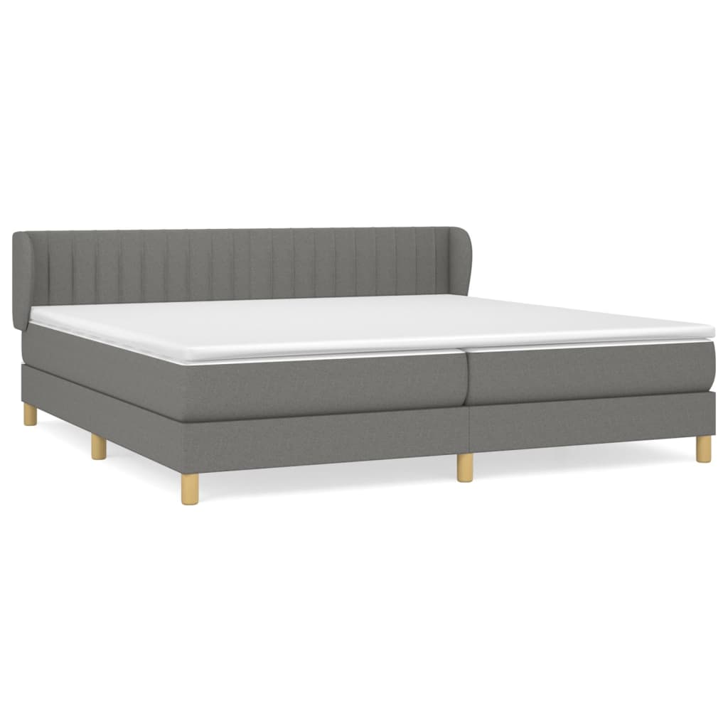 Boxspring met matras stof donkergrijs 200x200 cm is nu te koop bij PeponiXL, paradijselijk wonen!
