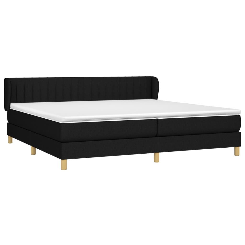 Boxspring met matras stof zwart 200x200 cm is nu te koop bij PeponiXL, paradijselijk wonen!