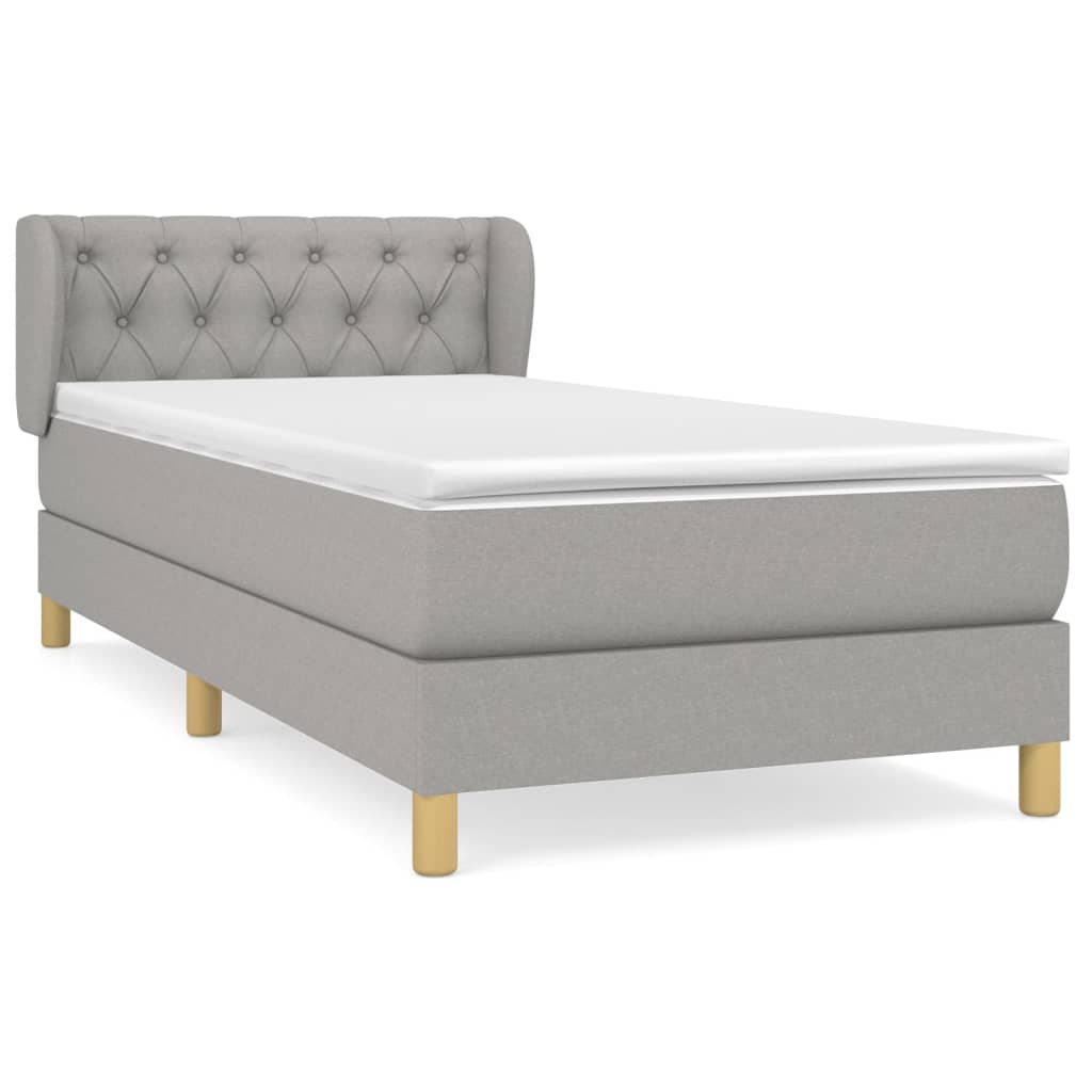 Boxspring met matras stof lichtgrijs 80x200 cm is nu te koop bij PeponiXL, paradijselijk wonen!