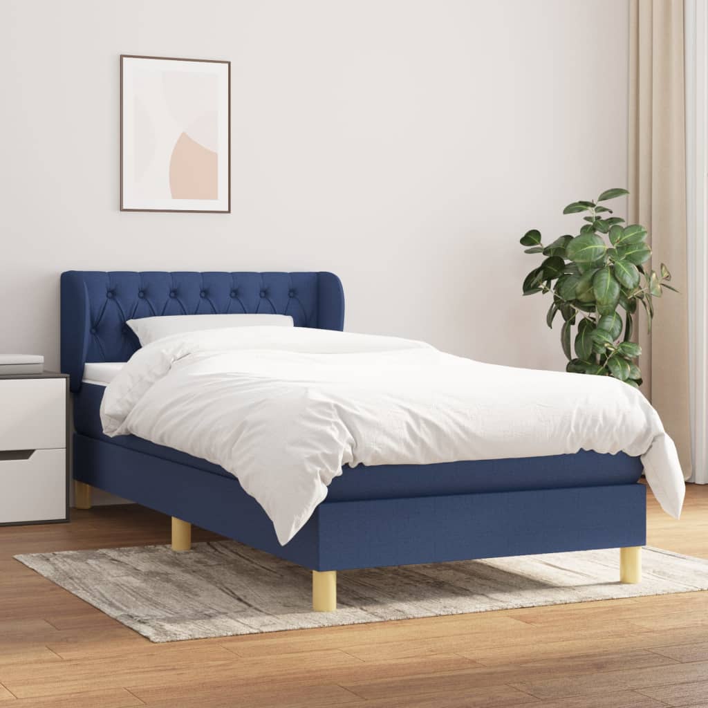 Boxspring met matras stof blauw 80x200 cm is nu te koop bij PeponiXL, paradijselijk wonen!