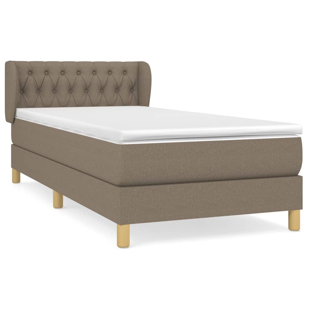 Boxspring met matras stof taupe 90x200 cm is nu te koop bij PeponiXL, paradijselijk wonen!