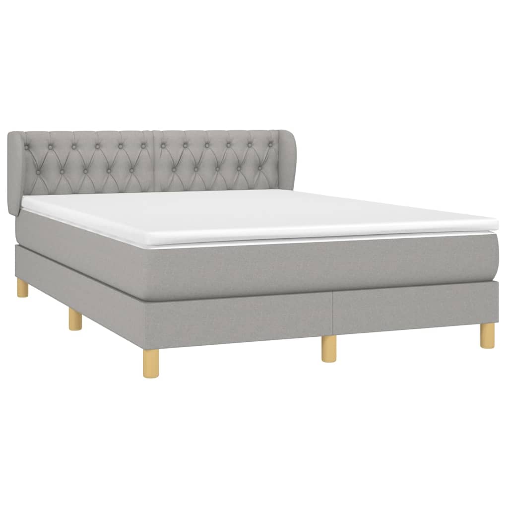 Boxspring met matras stof lichtgrijs 140x190 cm is nu te koop bij PeponiXL, paradijselijk wonen!