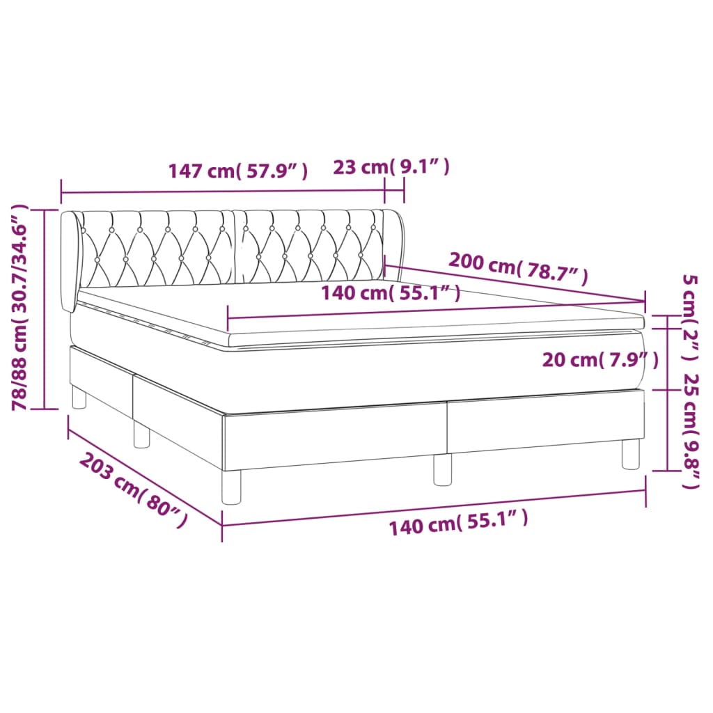 Boxspring met matras stof taupe 140x200 cm is nu te koop bij PeponiXL, paradijselijk wonen!