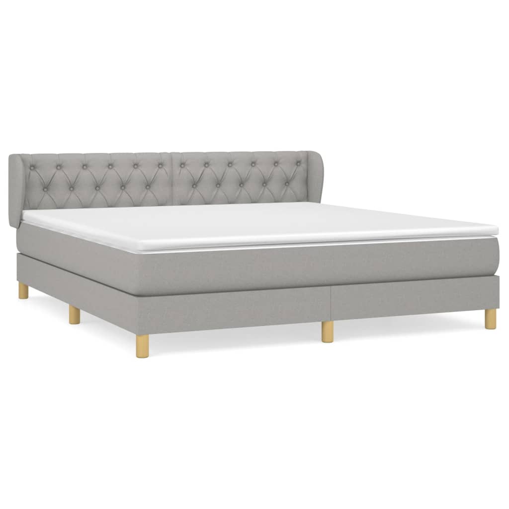 Boxspring met matras stof lichtgrijs 160x200 cm is nu te koop bij PeponiXL, paradijselijk wonen!