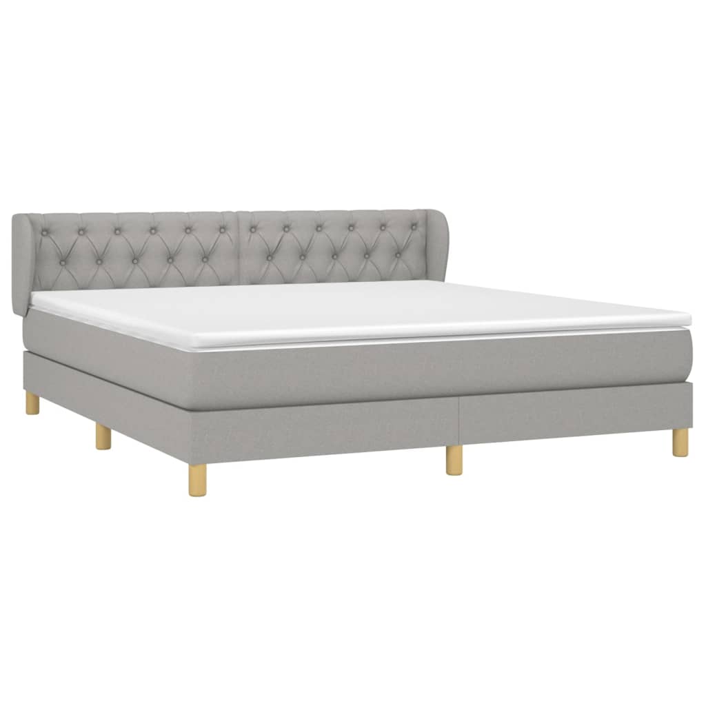 Boxspring met matras stof lichtgrijs 160x200 cm is nu te koop bij PeponiXL, paradijselijk wonen!