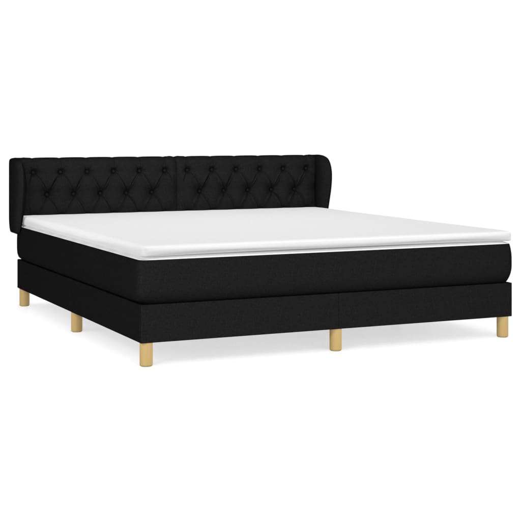 Boxspring met matras stof zwart 160x200 cm is nu te koop bij PeponiXL, paradijselijk wonen!