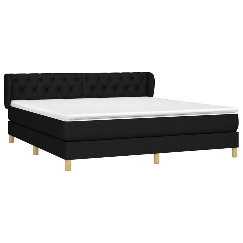 Boxspring met matras stof zwart 160x200 cm is nu te koop bij PeponiXL, paradijselijk wonen!